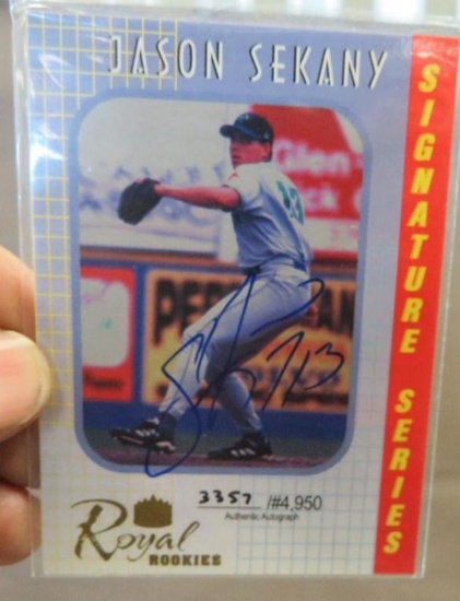 1999 Royal Rookies Jason Sekany Signed Signature Series Baseball Card