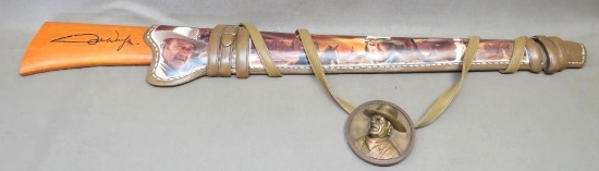 John Wayne Winchester Rifle and Scabbard Wall Display