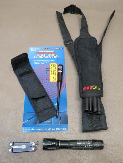 Sling Laser Sighter, Leatherman and Flashlight