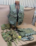 Two Military Pilots Vests and Army Load Vest