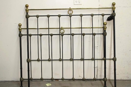 Full Size Brass and Black Metal Bed Frame