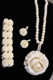 Carved Bone Jewelry Set