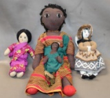 Three Regional Handmade Dolls