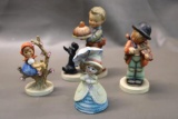 Three M.I. Hummel Figurines and Porcelain Bell