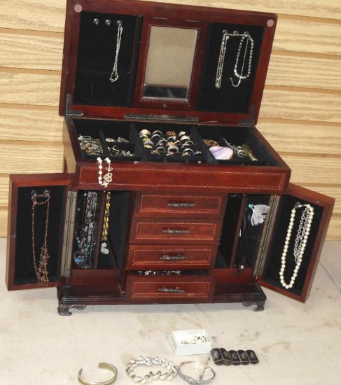 Loaded Estate Jewelry Box with Lots of Sterling!