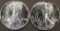2 1987 Walking Liberty Silver Dollars