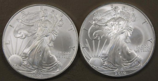 2 Walking Liberty Silver Dollars