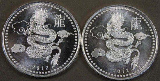 2012 Year of the Dragon 1 oz. Silver Bullion