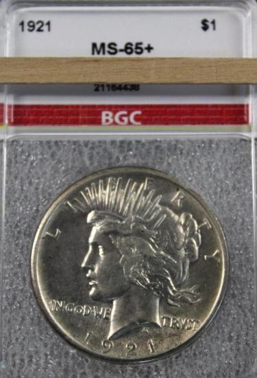1921 Slabbed Peace Silver Dollar