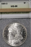 1885 O Slabbed Morgan Silver Dollar