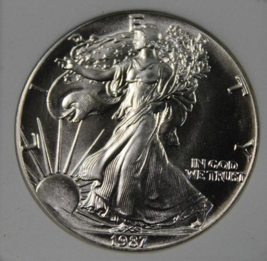 1987 Slabbed Walking Liberty Silver Dollar