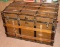 Antique Steamer Trunk and Blankets