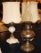 Milk Glass Lamps and Oil Lamp