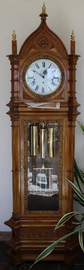 Incredible German Wood Grandfather Clock
