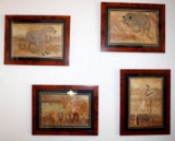 Four Framed African Wild Animal Artworks