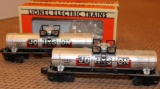 Two Lionel Johnson Tank Cars