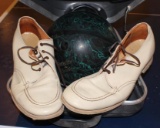 Bowling Shoes and Ball in Case