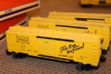 Three Lionel O-Gauge 6565 Frisco Boxcars