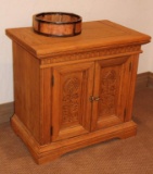 Carved Oak Two Door Cabinet