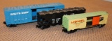 Three Lionel O-Gauge Train Cars