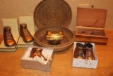 Copper Baby Shoes and Brass Compacts