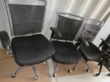 Three Mesh Back Office Chairs