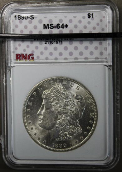 Slabbed 1890-S Morgan Silver Dollar