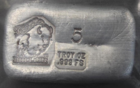Five Troy Ounce Fine Silver Bar