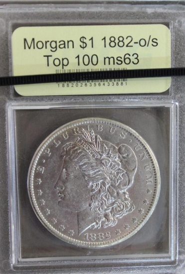 Slabbed 1882-O/S Morgan Silver Dollar