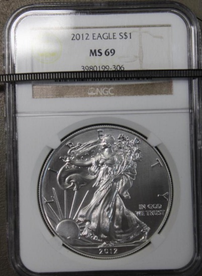 Slabbed 2012 Walking Liberty American Eagle Silver Dollar