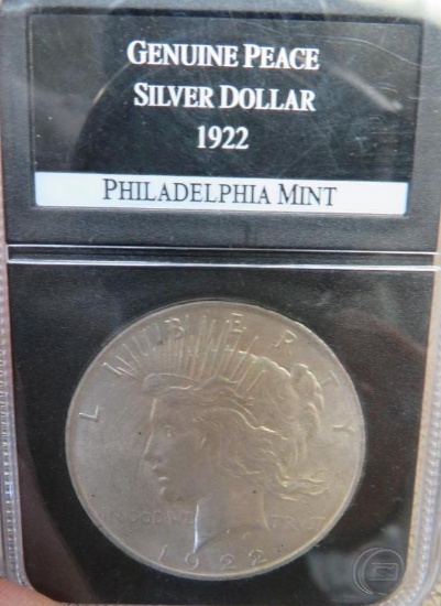 1922 Phila Mint US Peace Silver Dollar Coin