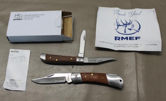 Two RMEF Browning Folding Knives