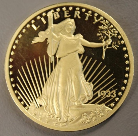 Gold Plated Silver Bullion Twenty Dollar Coin Copy