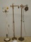 Three Antique Floor Lamps with 9