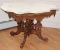 Carved Antique Table with White Stone Top