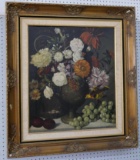 Flower Print with Antique Frame