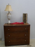 Three Drawer Dresser with Lamp
