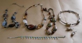 Three Pretty Polished Stone Necklaces