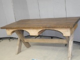 Rustic Solid Wood Table with 1.5