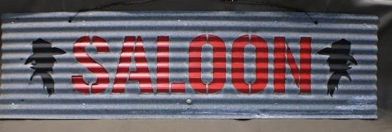 Corrugated Steel Saloon Sign