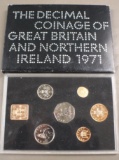 Encased Set of Decimal Coinage of Great Britain and Norther Ireland 1971