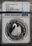 Slabbed 2018P Australia Swan Silver Coin