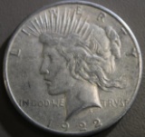 1922-S Ungraded Peace Silver Dollar
