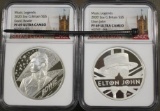 Two Slabbed Music Legends Great Britain Silver $5 Coins