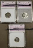 Three Slabbed 1955 Canadian Coins