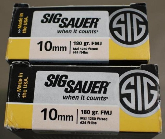100 Cartridges Sig-Sauer 10MM Ammunition
