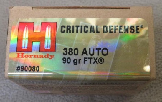 Hornady Critical Defense 380 ACP Personal Protection Ammunition