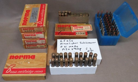 6.5X54 Mannlicher Shonauer Ammunition and Brass