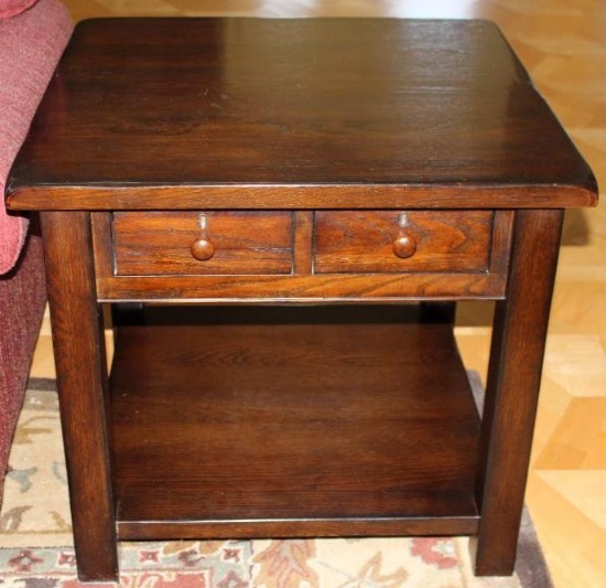 Gorgeous Pottery Barn Large Dark Wood End Table