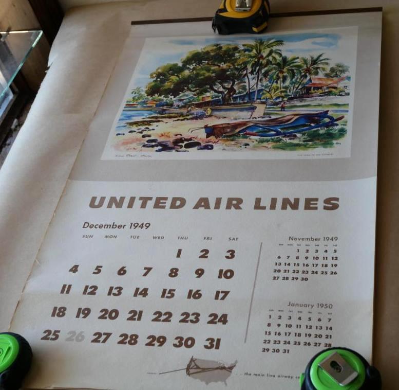 1949-1950 United Airlines Calendar | Proxibid